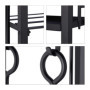 Relaxdays 10028783 Etagère à bois serviteur, 2 Etages Porte buche, outils cheminée, pelle,balai,pince,tisonnier, noir, acier, pl