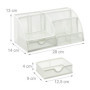 Relaxdays Organiseur de Bureau, Organisateur de Table avec Porte-stylos et tiroir, métal, Maille, 13 x 28 x 14 cm, Blanc