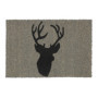 Relaxdays Paillasson Coco, Tapis d’entrée cerf, antidérapant, résistant, 40 x 60 cm, intérieur, extérieur, Gris/Noir