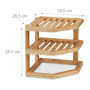 Relaxdays Rangement Cuisine Bambou, HLP: 25,5x25,5x25,5 cm, étagères Angle Plan de Travail et Cuisine, 2 Niveaux, Nature