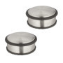 Relaxdays Butoir de porte, lot 2, plat et lourd, antidérapant, acier inoxydable, H x D : 4,5 x 10,5 cm, argenté & noir