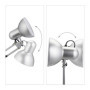 Relaxdays Lampe de Chevet rétro, Bras articulé, Douille E27, Abat-Jour inclinable, métal, pour Bureau/Table, argenté