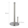 Relaxdays Support Non Fixe essuie-Tout, Acier Inoxydable, avec Barre d’arrêt, H x D : 35 x 15 cm, argenté