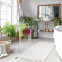 Relaxdays Porte-Serviettes, 3 Barres, Acier, H x L x P : 82,5 x 46 x 21 cm, Support sèche-draps de Bain à Poser, Blanc