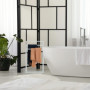 Relaxdays Porte-Serviettes, 3 Barres, Acier, H x L x P : 82,5 x 46 x 21 cm, Support sèche-draps de Bain à Poser, Blanc