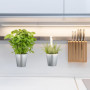 Relaxdays Pot de Fleur Suspendu, Lot de 12, Suspension Plantes, en métal, HxLxP: 30 x 13 x 20 cm, galvanisé, argenté