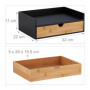 Relaxdays Organisateur Bureau, 1 tiroir, Documents Format A4, Bambou, HxLxP: 11x32x22 cm, Fournitures, Noir - Nature