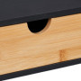 Relaxdays Organisateur Bureau, 1 tiroir, Documents Format A4, Bambou, HxLxP: 11x32x22 cm, Fournitures, Noir - Nature