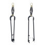 Relaxdays 5 pièces pour la cheminée, Pelle, Balai, Pince & serviteur, Fer, Accessoires poêle à Bois, Noir - doré