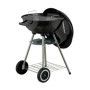 Relaxdays Barbecue Charbon de Bois, 2 roulettes, BBQ, coupelle cendrier, H x L x P : 77 x 44 x 51 cm, Noir et argenté