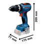 Bosch Professional 18V System perceuse-visseuse sans-fil GSB 18V-65 (incl 2x GBA 2.0Ah, chargeur GAL 18V-40, 1 set de tournevis,