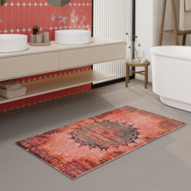 WECONhome Tapis de bain vintage lavable et antidérapant avec motif oriental – Élégance et confort pour chaque salle de bain – Gu