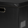 Ideen mit Herz Lot de 2 Boîtes de Rangement Caisse avec Couvercle, Grandes, Pliables, Noir, Aspect Cuir, 42 x 30 x 29 cm