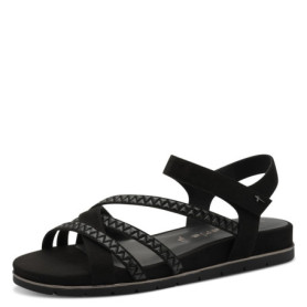 Tamaris Sandales compensées pour femme 1-28152-44 Noir Taille 36 EU, Noir , 36 EU