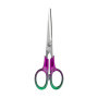 Idena 11358 - Ciseaux en acrylique, ciseaux de bureau avec poignée violette et verte, environ 16 cm, adaptés pour l'école et le 