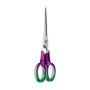 Idena 11358 - Ciseaux en acrylique, ciseaux de bureau avec poignée violette et verte, environ 16 cm, adaptés pour l'école et le 