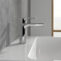 Villeroy & Boch Robinetterie pour lavabo Villeroy & Boch O.novo, robinet de salle de bains avec tirette et cartouche céramique, 