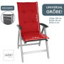 LILENO HOME Coussins pour chaise de jardin [1 pièce – Coussin à dossier haut] Rouge – Chaise longue confortable pour meubles de 