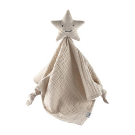 Sterntaler Doudou étoile pour bébé avec Visage brodé, Doudou en Mousseline avec détails noués, consolateur pour garçons et Fille