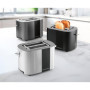 GOURMETmaxx Grille-pain à fente courte pour 2 tranches - Grille-pain noir avec 6 degrés de brunissage et compte à rebours Ready-