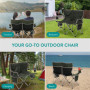 Navaris Chaise Camping Pliante 2 Places - Chaise de Camping pour 2 Personnes - Fauteuil Confortable et Facilement Transportable 