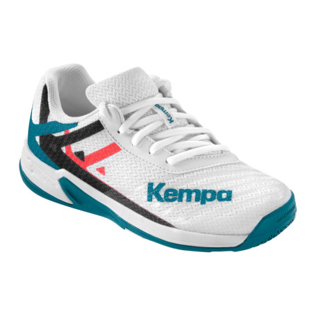 Kempa Wing 2.0 Junior Chaussures de Handball, weiß/Rot/Schwarz, 36 EU