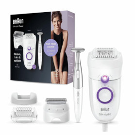 Braun Silk-épil 5 Power Épilateur d'épilation avec tête de rasoir électrique et tondeuse de bikini, épilateur filaire avec 28 pi