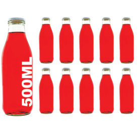 slkfactory 10 des Bouteilles en Verre de 500 ML vides Bouteilles de jus de