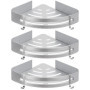 Yorbay Lot de 3 Etagères de Douche en Aluminium avec Crochets sans Perçage Etagère d’Angle de Douche