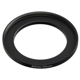 vhbw Bague d'adaptation de Filtre Step-Up de 43 mm vers 55 mm pour Objectif d'appareil Photo - Adaptateur, métal, Noir