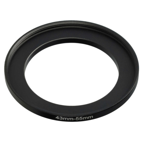 vhbw Bague d'adaptation de Filtre Step-Up de 43 mm vers 55 mm pour Objectif d'appareil Photo - Adaptateur, métal, Noir