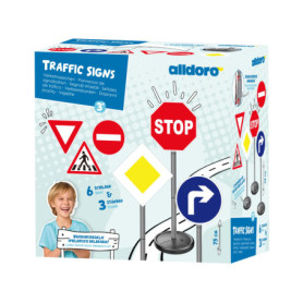 alldoro 60231 Panneaux de signalisation - Lot de 6 Panneaux de signalisation pour Enfants, pour l'éducation routière, Hauteur 75
