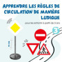 alldoro 60231 Panneaux de signalisation - Lot de 6 Panneaux de signalisation pour Enfants, pour l'éducation routière, Hauteur 75