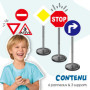 alldoro 60231 Panneaux de signalisation - Lot de 6 Panneaux de signalisation pour Enfants, pour l'éducation routière, Hauteur 75
