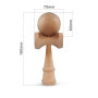 Ganzoo Kendama en Bois de hêtre véritable, Model 'Red Flash', Japonais Jeu d'adresse