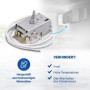 VIOKS Thermostat de rechange pour réfrigérateur Ranco K59-l2622 600 mm Tube capillaire 3 x 4,8 mm pour réfrigérateur Küppersbusc