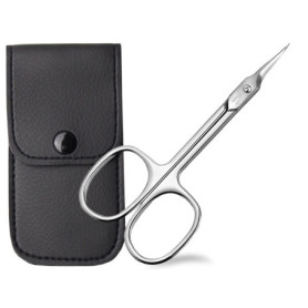 Ciseaux à cuticules de Solingen avec étui - Fabriqué en Allemagne - Manucure Pédicure avec lame incurvée pour une coupe et un re