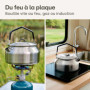 Praknu Bouilloire de camping 1 l en acier inoxydable - Sans électricité - Bouilloire, gobelet, passoire à thé et sac - Empilable