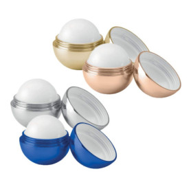 Coffret de 4 sticks de soin, baume à lèvres pour des lèvres souples et délicates dans un coffret rond au fini UV métallisé notra