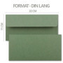 NEUSER PAPIER - Lot de 50 enveloppes en papier kraft - Format DIN long - Vertes - Fermeture adhésive - 11 x 22 cm - En papier re