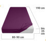npluseins Drap-housse classique en jersey - Plusieurs couleurs et tailles - 100 % coton - 159.192 cm - 80-90 x 190 cm - Violet