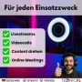 TronicXL Webcam Full HD avec lampe annulaire 1920 x 1080p autofocus I 2 microphones réduction du bruit fond I pour streamer stre