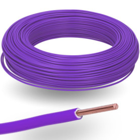 Kalitec H07V-U 1 x 2,5 mm² Violet I Fil simple en PVC ignifuge 2,5 mm² Toron rigide en cuivre I 450/750 V I Câble de câblage mon