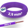 Kalitec H07V-U 1 x 2,5 mm² Violet I Fil simple en PVC ignifuge 2,5 mm² Toron rigide en cuivre I 450/750 V I Câble de câblage mon
