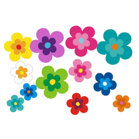 aufgeklebt.de Autocollants pour Voiture, Floral Design: Mini Fleurs 15-Set 5-26 pièces - mélangées!
