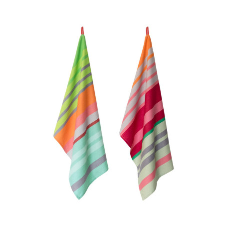 Remember Lot de 2 torchons de Cuisine 100% Coton - Extra absorbants et Non Pelucheux au Design coloré - pour Un Usage Quotidien 