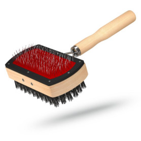 Brosse pour peau d’agneau et de mouton - Brosse à nettoyer universelle et solide - En bois - Brosse à picots également adaptée p