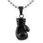 Hanessa Bijou pour homme noir gant de boxe collier en acier inoxydable chaîne cadeau de Noël homme boxe, sport, combat cadeau de