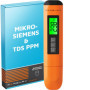 Measury Testeur TDS et Testeur EC - Conductimetre, Testeur Eau Aquarium, Testeur Eau Piscine - Testeur d'eau Potable