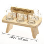 Smart-Planet Plateau à liqueur en bois avec 6 verres pour liqueur et liqueur - Banc à liqueur rustique avec inscription « Table 